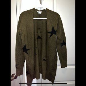 Long Star Print Cardigan
